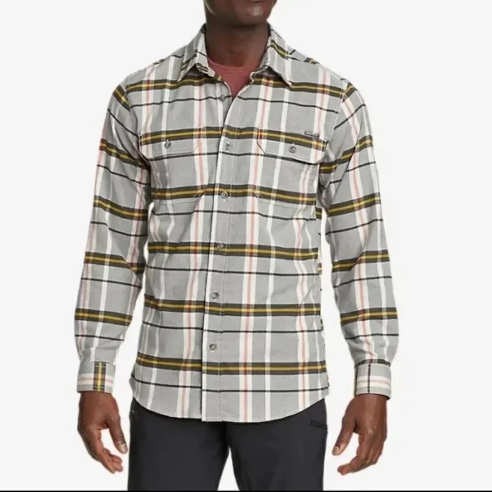 EDDIE BAUER Plaid Check Long Sleeve Button Up Classic Fit Shirt Large Tall
